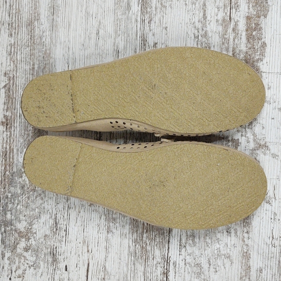 🟨NIB Roxy Metallic Studded Tan Canvas Flats - Picture 10 of 14